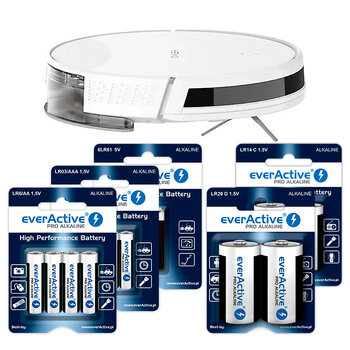 Zestaw everActive Pro Alkaline - 1152szt LR6, 576szt LR03, 48 szt LR14, 48szt LR20, 20szt 6LR61/9V + robot HEXO Duo