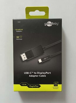 OUTLET Kabel typ C - DisplayPort DP 1,2m Goobay 51767 4K 60Hz 3D