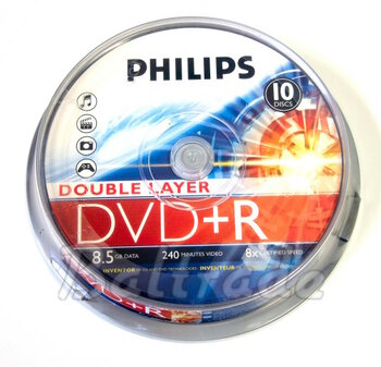 Płyty DVD+R DL 8,5GB 8X PHILIPS CAKE10