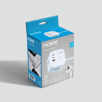 Przedłużacz siec CUBE 3G 2xUSB-C biała MORRE M404 Przedłużacz siec CUBE 3G 2xUSB-C biała MORRE M404