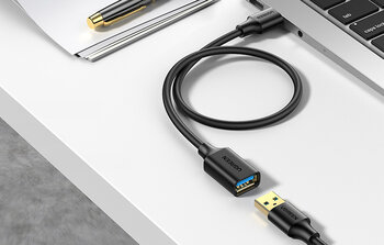 Przedłużacz USB 3.0 Ugreen US129 10373B 2m Przedłużacz USB 3.0 Ugreen US129 10373B 2m