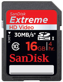 SanDisk SDHC 16GB Extreme VIDEO HD (30MB/s)