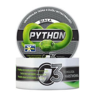 Taśma uniwersalna, naprawcza 3-warstwowa PYTHON 48mm x 9m biała Taśma uniwersalna, naprawcza 3-warstwowa PYTHON 48mm x 9m biała