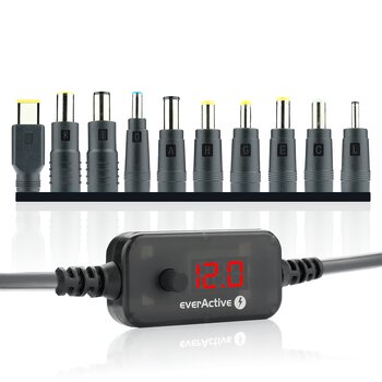 Uniwersalny zasilacz, selektor napięcia USB-C PD - DC 5V, 9V, 12V, 15V, 20V everActive AD-PD65 + ładowarka SC-655Q 65W Uniwersalny zasilacz, selektor napięcia USB-C PD - DC 5V, 9V, 12V, 15V, 20V everActive AD-PD65 + ładowarka SC-655Q 65W