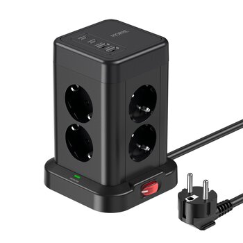 Wieżowa listwa zasilająca MORRE M413 12w1, 8 gniazd, 2x USB-C 15 W, 2x USB-A 12W, 2 m Wieżowa listwa zasilająca MORRE M413 12w1, 8 gniazd, 2x USB-C 15 W, 2x USB-A 12W, 2 m