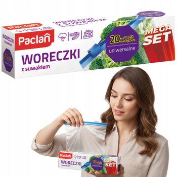 Woreczki Mega Set z suwakiem Paclan 2,5L 20 szt. Woreczki Mega Set z suwakiem Paclan 2,5L 20 szt.