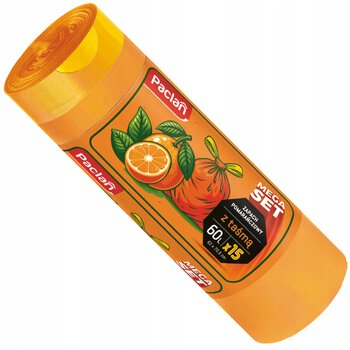 Worki Mega Set z taśmą zapachowe Paclan 60L 15szt Worki Mega Set z taśmą zapachowe Paclan 60L 15szt