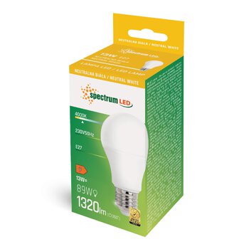 Żarówka LED 13W E27 bańka naturalna Spectrum WOJ14102 Żarówka LED 13W E27 bańka naturalna Spectrum WOJ14102
