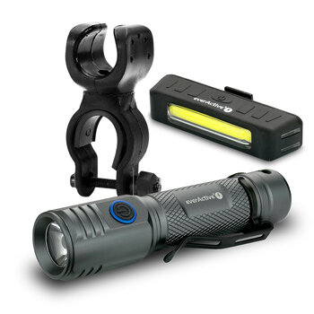 Zestaw rowerowy everActive FL-2000R Buddy + uchwyt + tylna lampka BL-150R DualBeam Zestaw rowerowy everActive FL-2000R Buddy + uchwyt + tylna lampka BL-150R DualBeam