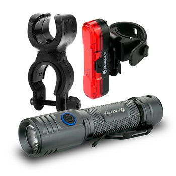 Zestaw rowerowy everActive FL-2000R Buddy + uchwyt + tylna lampka TL-X5R Zestaw rowerowy everActive FL-2000R Buddy + uchwyt + tylna lampka TL-X5R