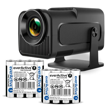 Zestaw everActive Pro Alkaline - 960szt LR6 / AA, 480szt LR03 / AAA + Projektor HEXO Cinema