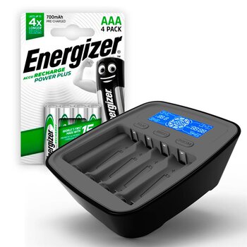 ZESTAW Ładowarka akumulatorków Ni-MH everActive NC-1000M v2 + R03 AKU 4BL ENERGIZER POWER PLUS 700 HR03 ZESTAW Ładowarka akumulatorków Ni-MH everActive NC-1000M v2 + R03 AKU 4BL ENERGIZER POWER PLUS 700 HR03
