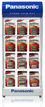 Zestaw Panasonic PRO Power  - 60bl LR6/AA, 60bl LR03/AAA, 12 blLR14/C, 12bl LR20/D, 24bl 6LR61/9V + Stojak 12 haków