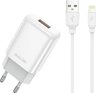 Ładowarka sieciowa JELLICO 2.4A 12W 1x USB + kabel Lightning/iPhone Ładowarka sieciowa JELLICO 2.4A 12W 1x USB + kabel Lightning/iPhone